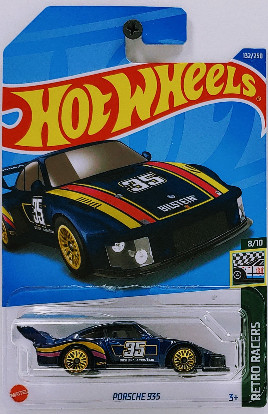 Hot Wheels 2022 - Collector # 132/250 - Retro Racers 8/10 - Porsche 935 - Dark Blue - IC