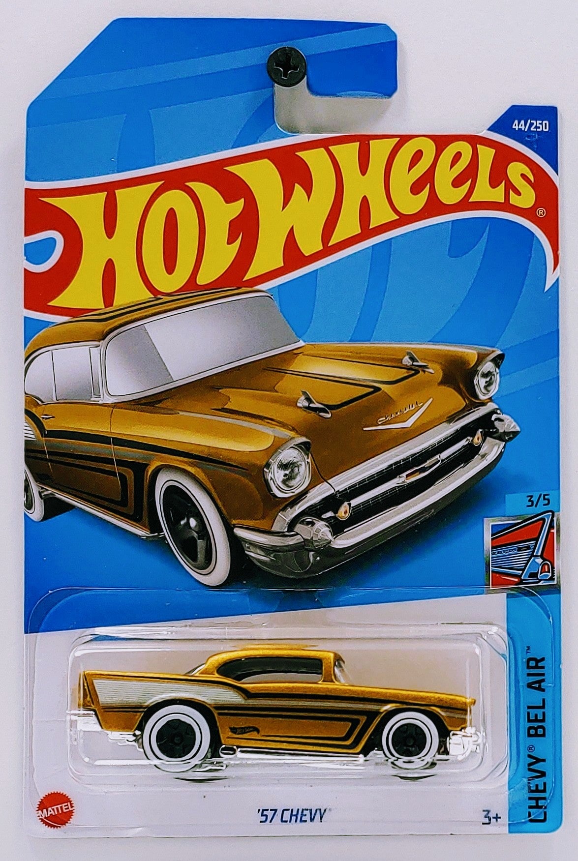 Hot Wheels 2022 - Collector # 044/250 - Chevy Bel Air 3/5 - '57 Chevy - Gold - IC