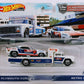 Hot Wheels 2022 - Premium / Car Culture / Team Transport # 46 - '72 Plymouth Cuda FC (Snake II) & Retro Rig - White / Don 'The Snake' Prudhomme - Metal/Metal & Real Riders