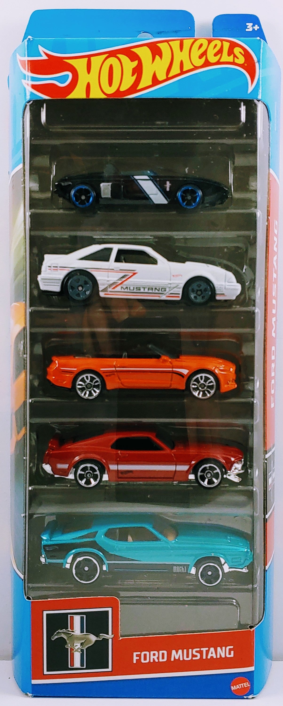 Hot Wheels 2022 - Gift Pack / 5 Pack - Ford Mustang - '62 Ford Mustang Concept, '92 Ford Mustang, 2015 Ford Mustang GT Convertible, '69 Ford Mustang Boss 302 & '71 Mustang MACH 1