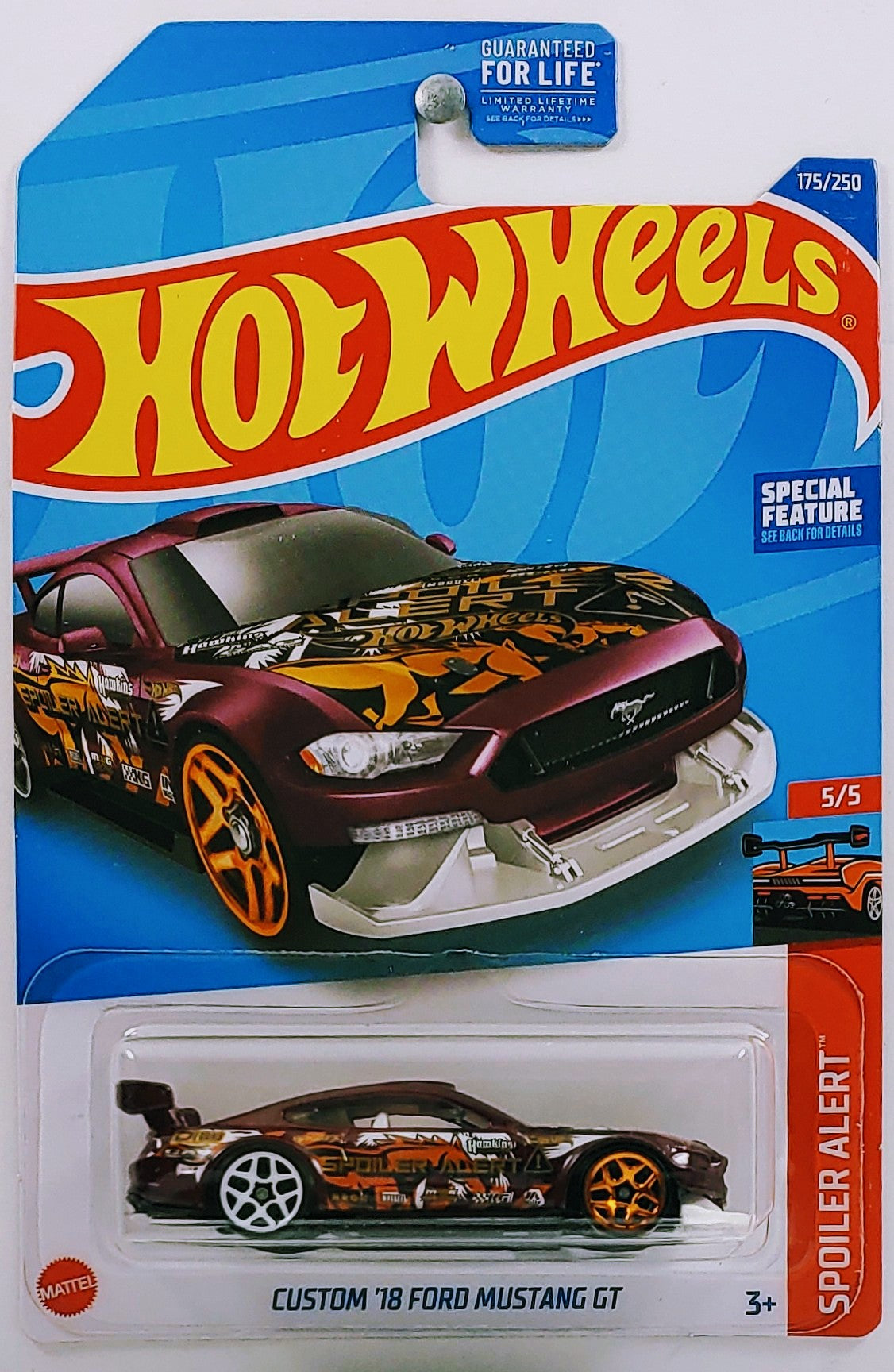 Hot Wheels 2022 - Collector # 175/250 - Spoiler Alert 5/5 Custom '18 Ford Mustang GT - Purple
