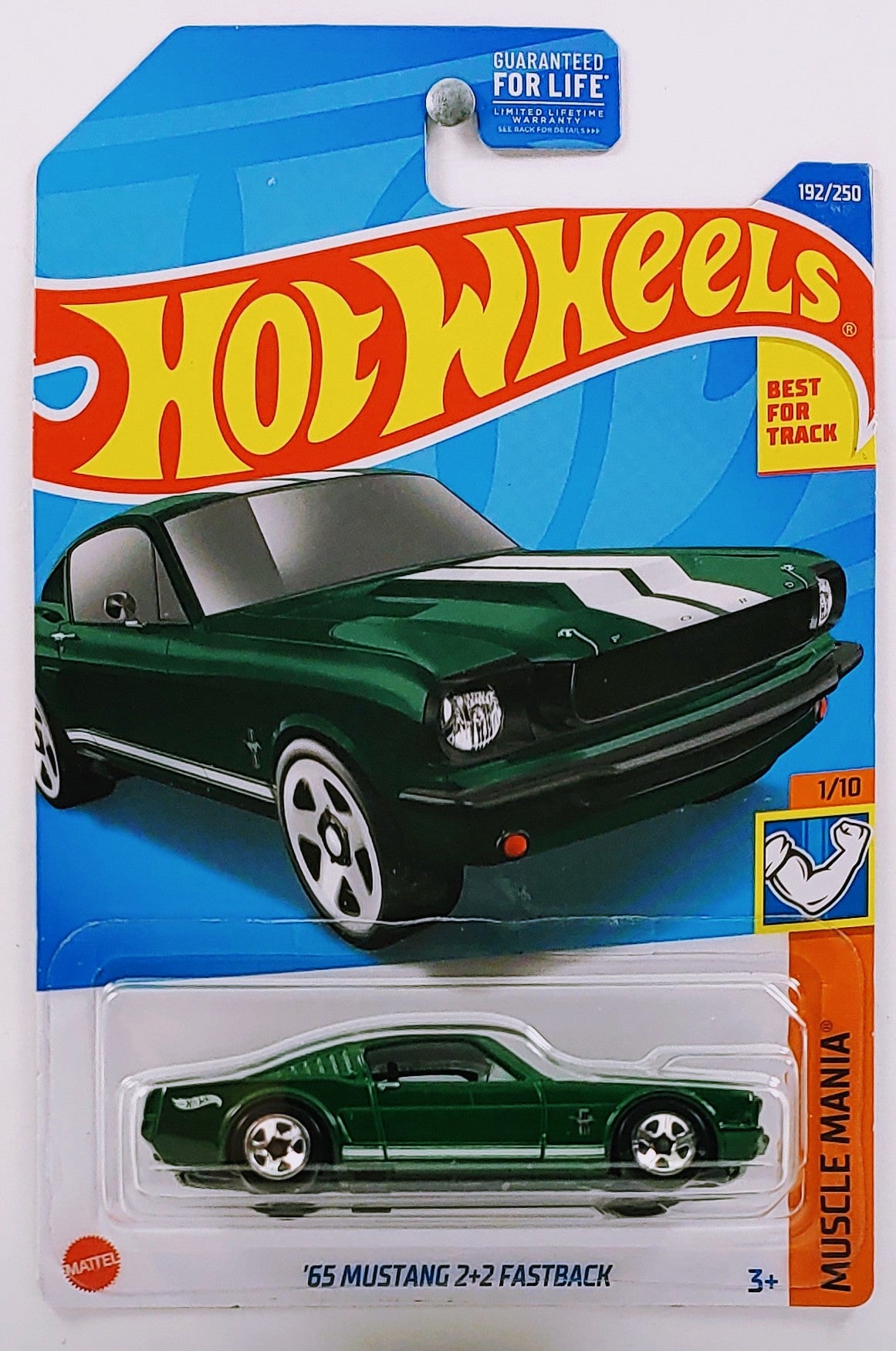 Hot Wheels 2022 - Collector # 192/250 - Muscle Mania 1/10 - '65 Mustang 2+2 Fastback - Green