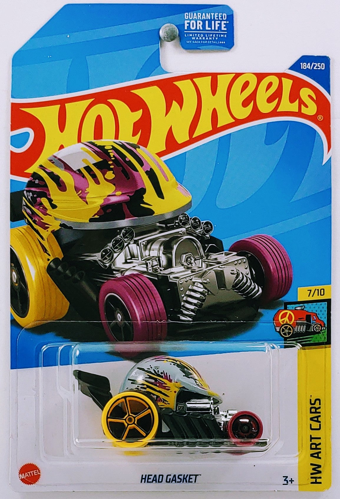 Hot Wheels 2022 - Collector # 184/250 - HW Art Cars 7/10 - Head Gasket - Gray - USA