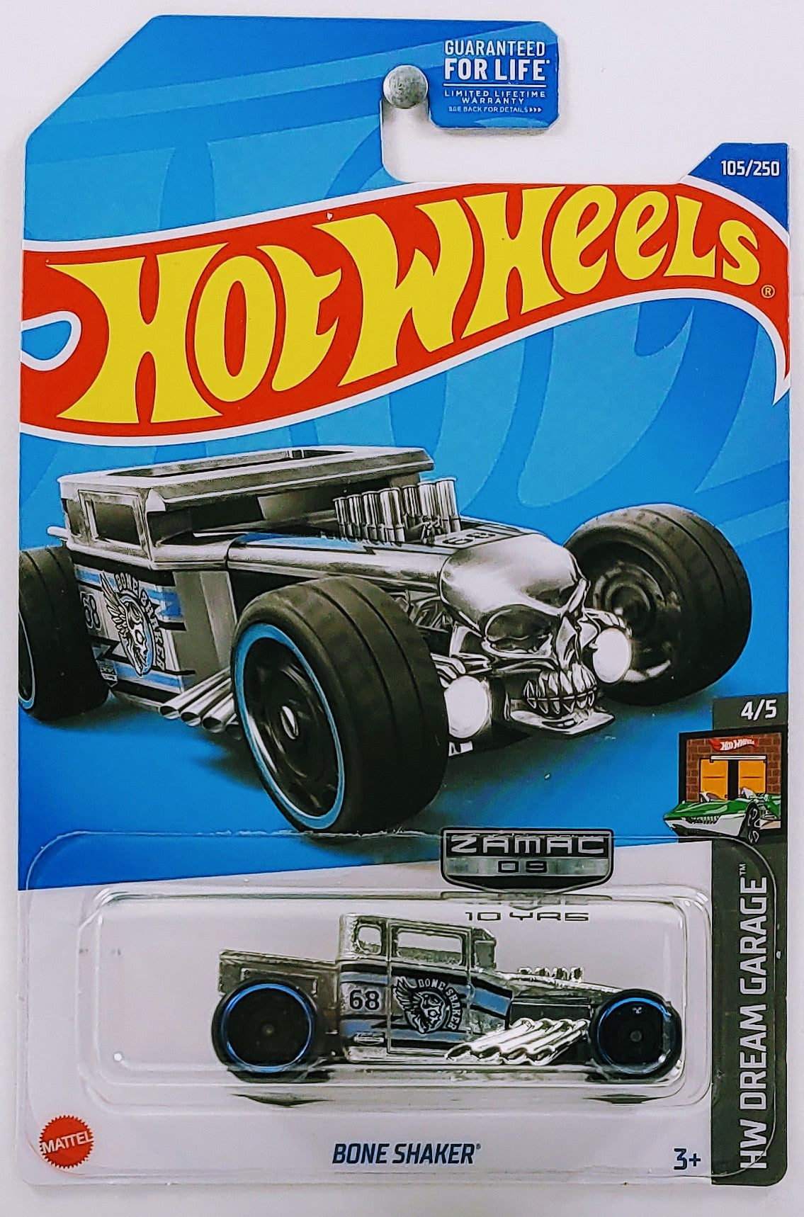 Hot Wheels 2022 - Collector # 105/250 - HW Dream Garage 4/5 - ZAMAC 08 - Bone Shaker - ZAMAC - Walmart Exclusive