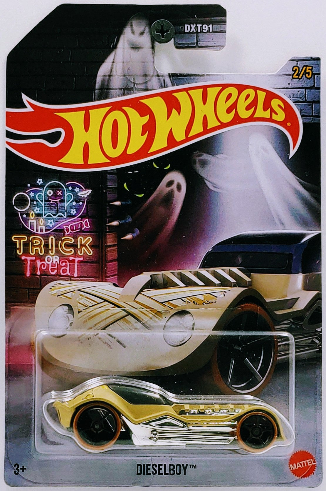 Hot Wheels 2022 - Halloween / Trick or Treat 2/5 - Dieselboy - Tan - Skull Wheels - Grocery Stores