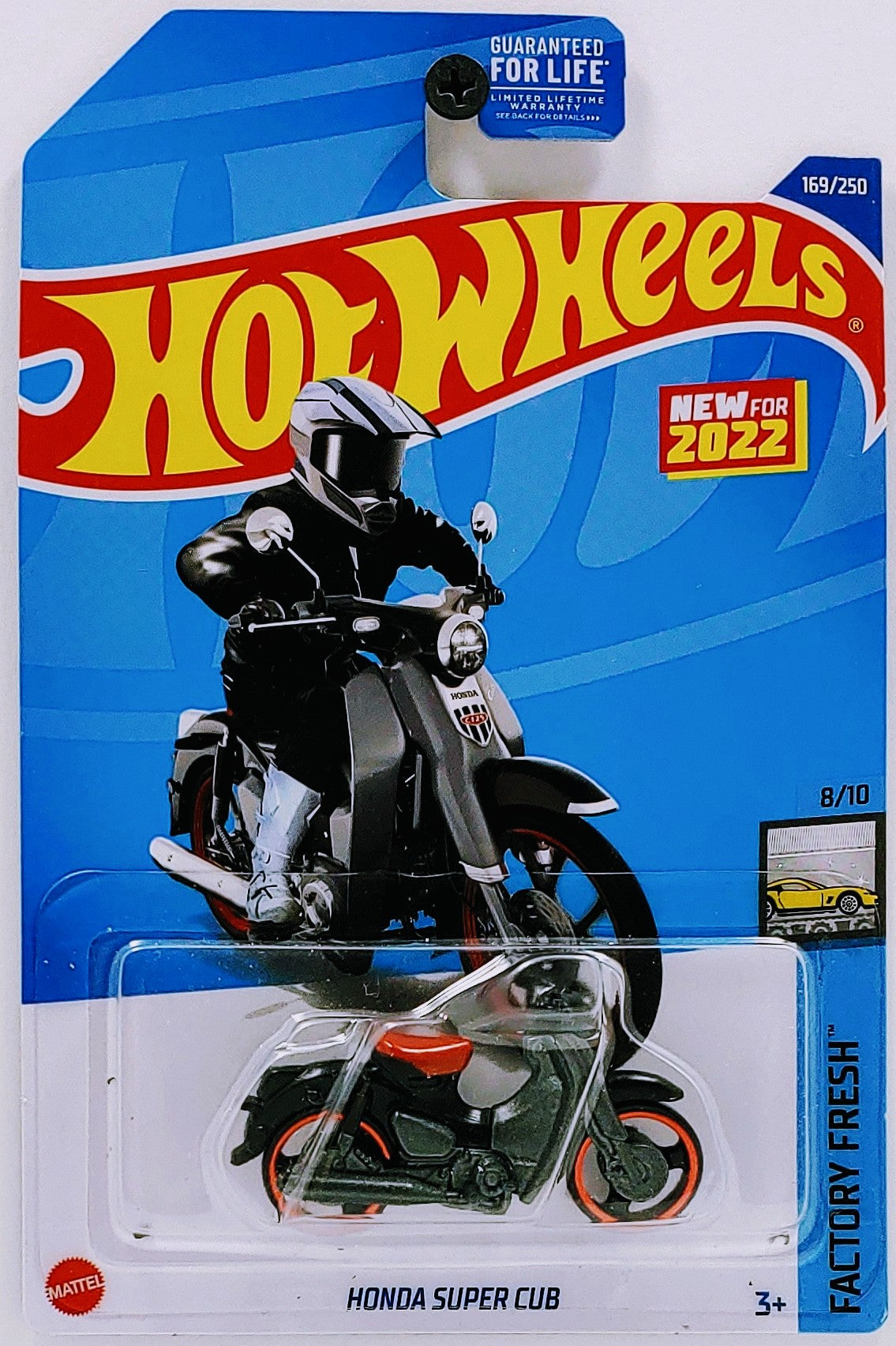 Hot Wheels 2022 - Collector # 169/250 - Factory Fresh 8/10 - New Models - Honda Super Cub - Black & Red