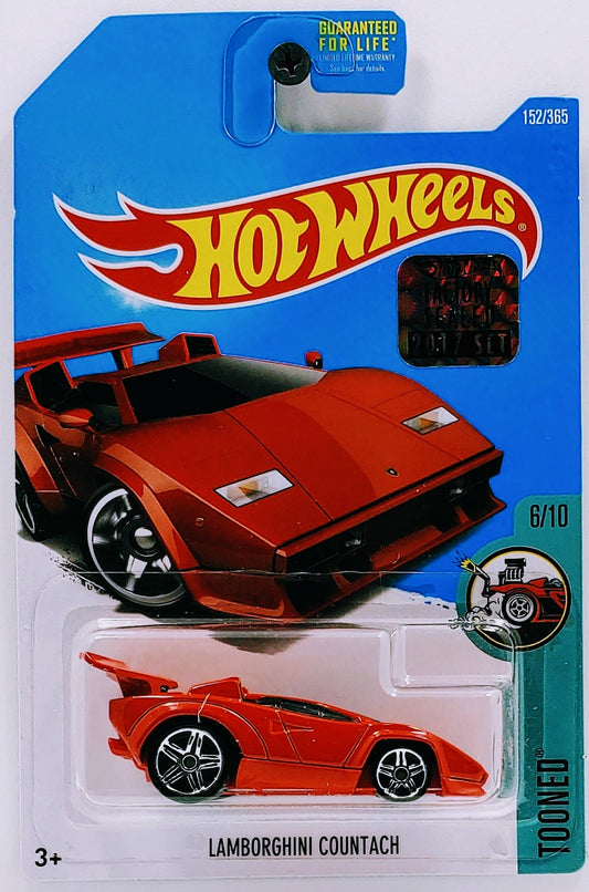 Hot Wheels 2017 - Collector # 152/365 - Tooned 6/10 - Lamborghini Countach - Red - FSC