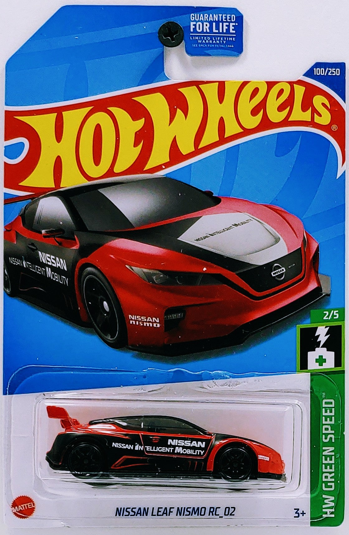 Hot Wheels 2022 - Collector # 100/250 - HW Green Speed 2/5 - Nissan Leaf Nismo RC_02 - Red