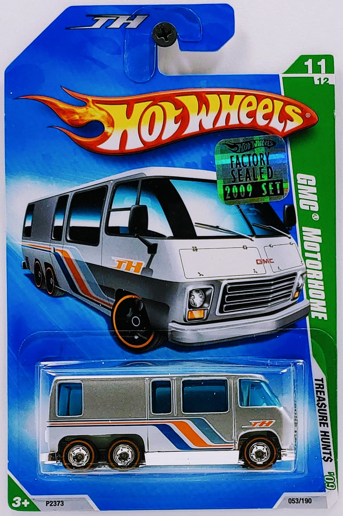 Hot Wheels 2009 - Collector # 053/190 - Super Trea$ure Hunt$ 11/12 - GMC Motorhome - Silver - Real Riders - FSC
