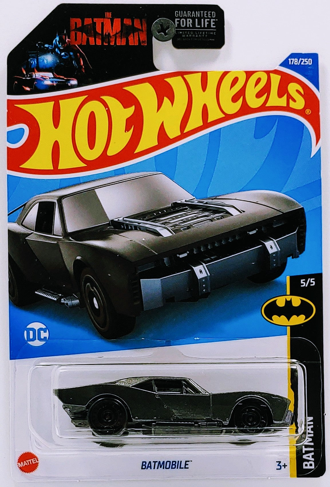 Hot Wheels 2022 - Collector # 178/250 - Batman 5/5 - Batmobile - Metallic Gray - Aero Disc - USA