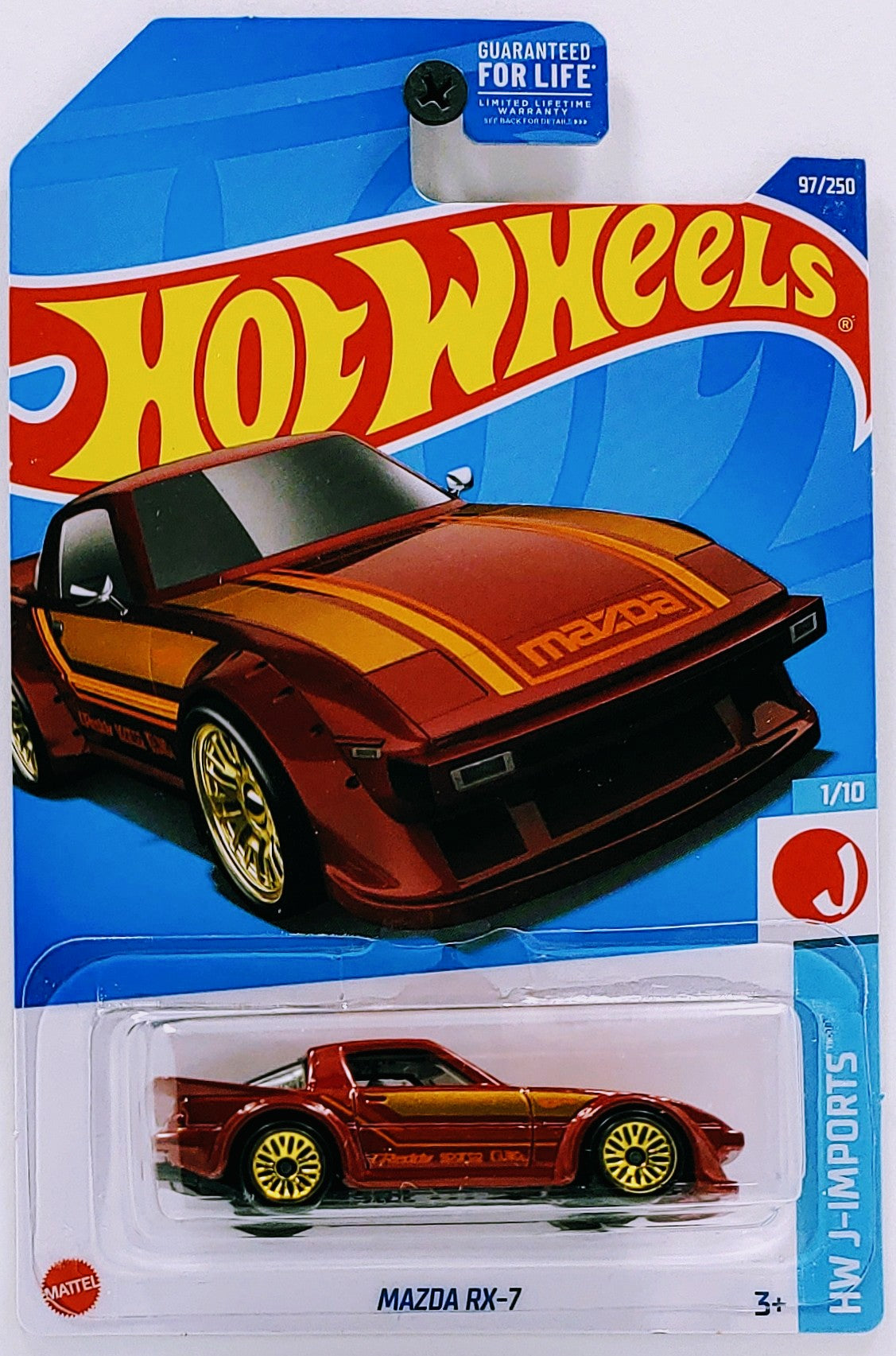Hot Wheels 2022 - Collector # 097/250 - HW J-Imports 1/10 - Mazda RX-7 - Red - USA