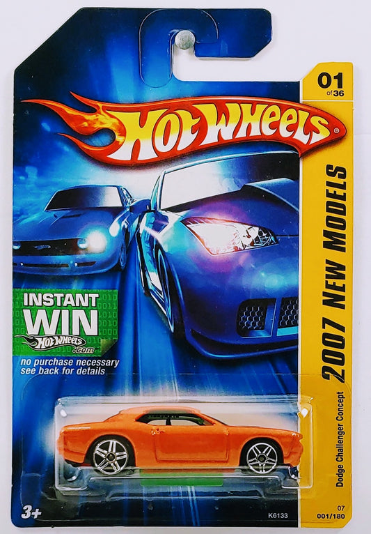 Hot Wheels 2007 - Collector # 001/180 - New Models 01/36 - Dodge Challenger Concept - Orange - USA 'Instant Win'