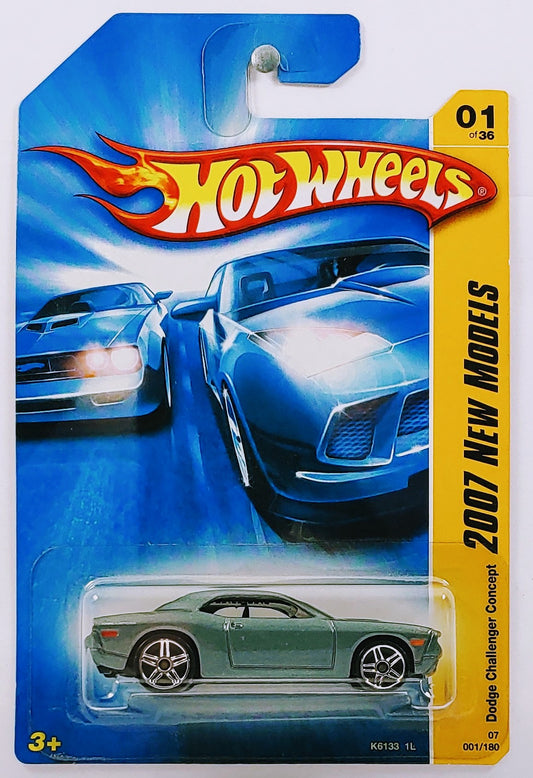 Hot Wheels 2007 - Collector # 001/180 - New Models 01/36 - Dodge Challenger Concept - Gray - PR5 Wheels - USA