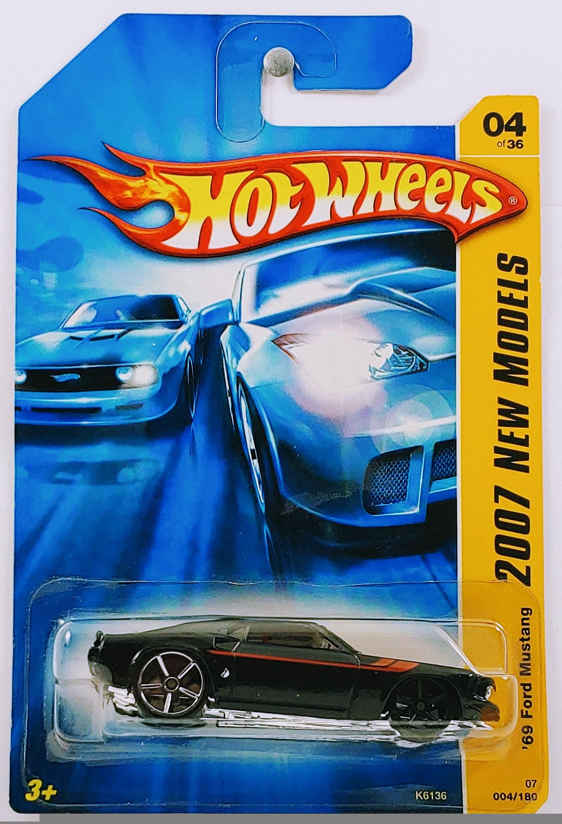 Hot Wheels 2007 - Collector # 004/180 - New Models 04/36 - '69 Ford Mustang - Black - OH5SP Wheels - USA - ERROR