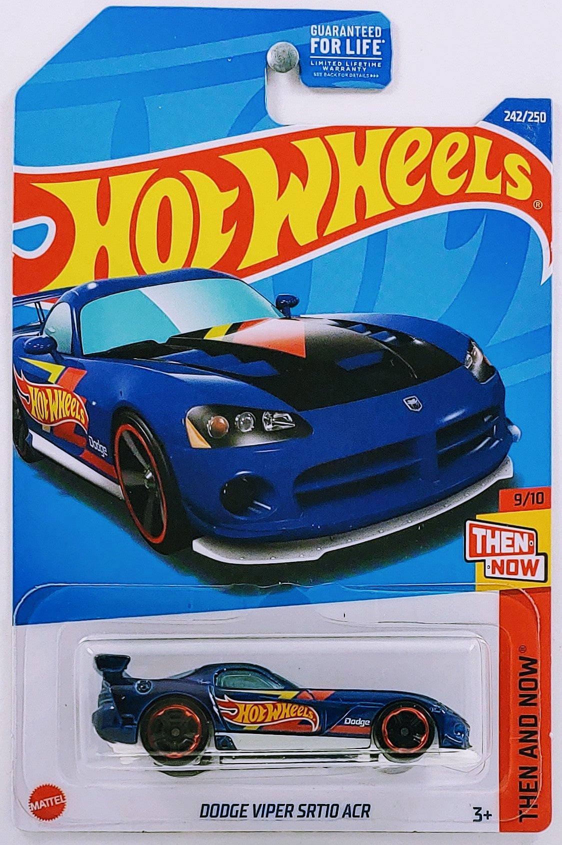 Hot Wheels 2022 - Collector # 242/250 - Then And Now 9/10 - Dodge Viper SRT10 ACR - Blue - USA