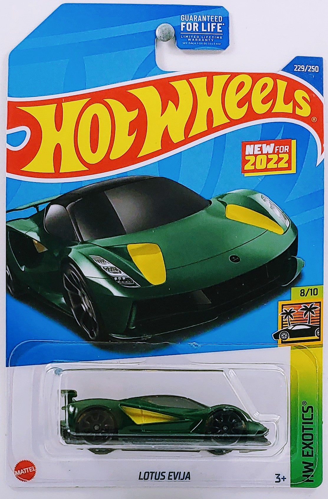 Hot Wheels 2022 - Collector # 229/250 - HW Exotics 2/10 - New Models - Lotus Evija - British Racing Green - USA