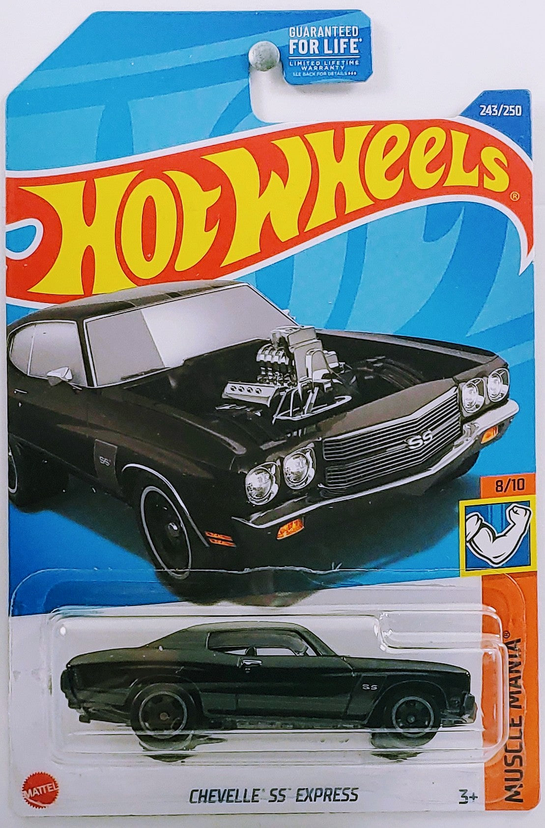Hot Wheels 2022 - Collector # 243/250 - Muscle Mania 8/10 - Chevelle SS Express - Black - USA