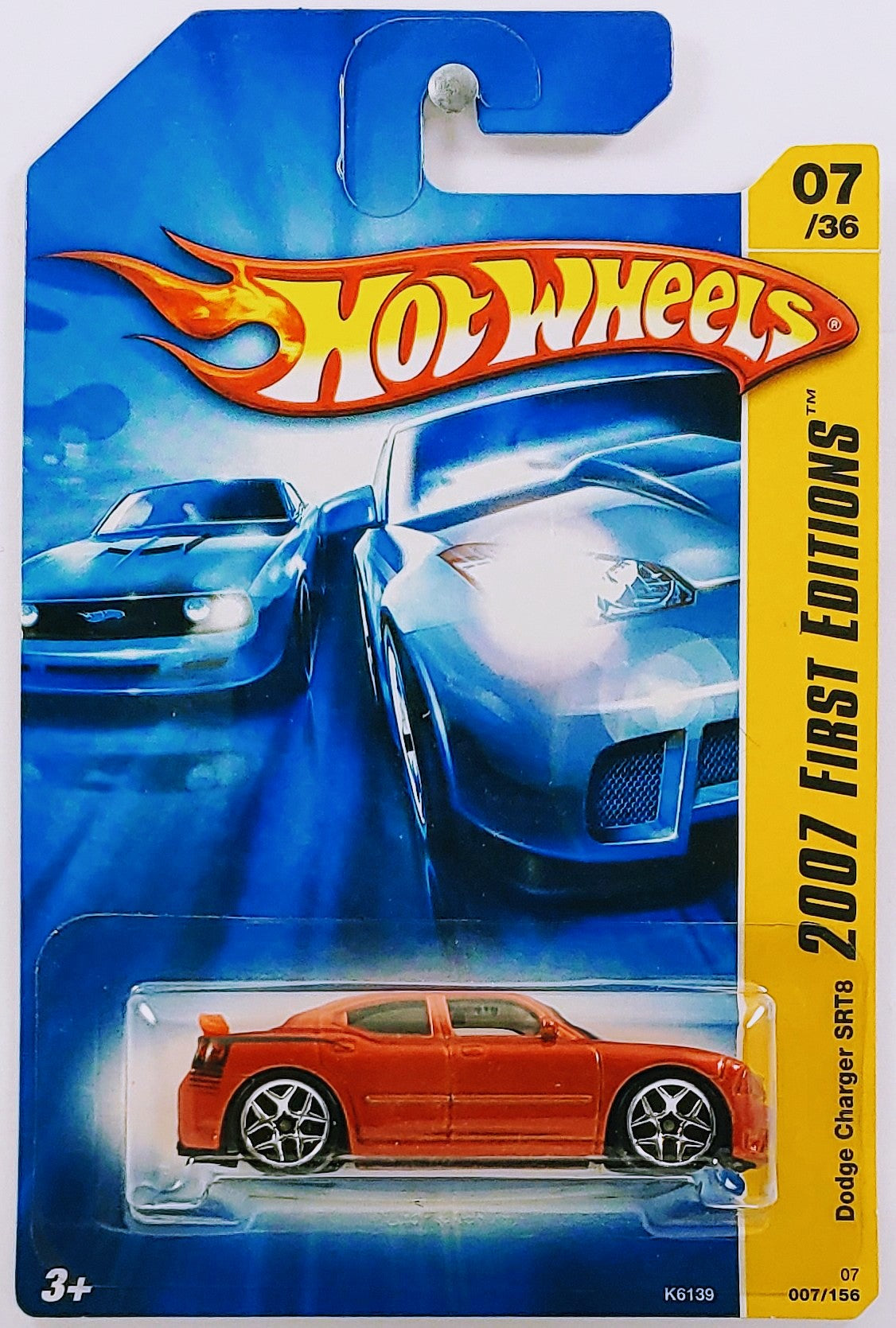 Hot Wheels 2007 - Collector # 007/156 - First Editions 07/36 - Dodge Charger SRT8 - Metallic Orange - Orange Rear Wing - IC