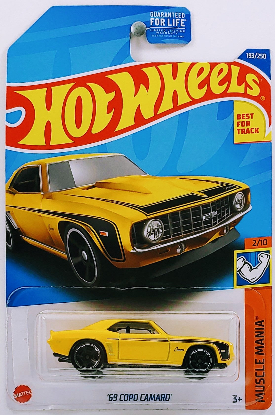 Hot Wheels 2022 - Collector # 193/250 - Muscle Mania 2/10 - '69 COPO Camaro - Yellow - USA