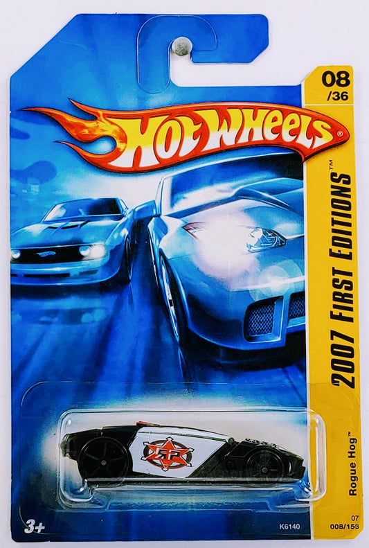 Hot Wheels 2007 - Collector # 008/156 - First Editions 8/36 - Rogue Hog - Black & White - IC