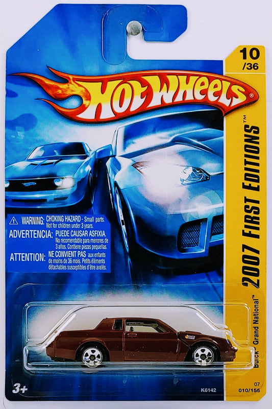 Hot Wheels 2007 - Collector # 010/156 - First Editions 10/`36 - Buick Grand National - Maroon - 5 Spokes - Opening Hood - IC