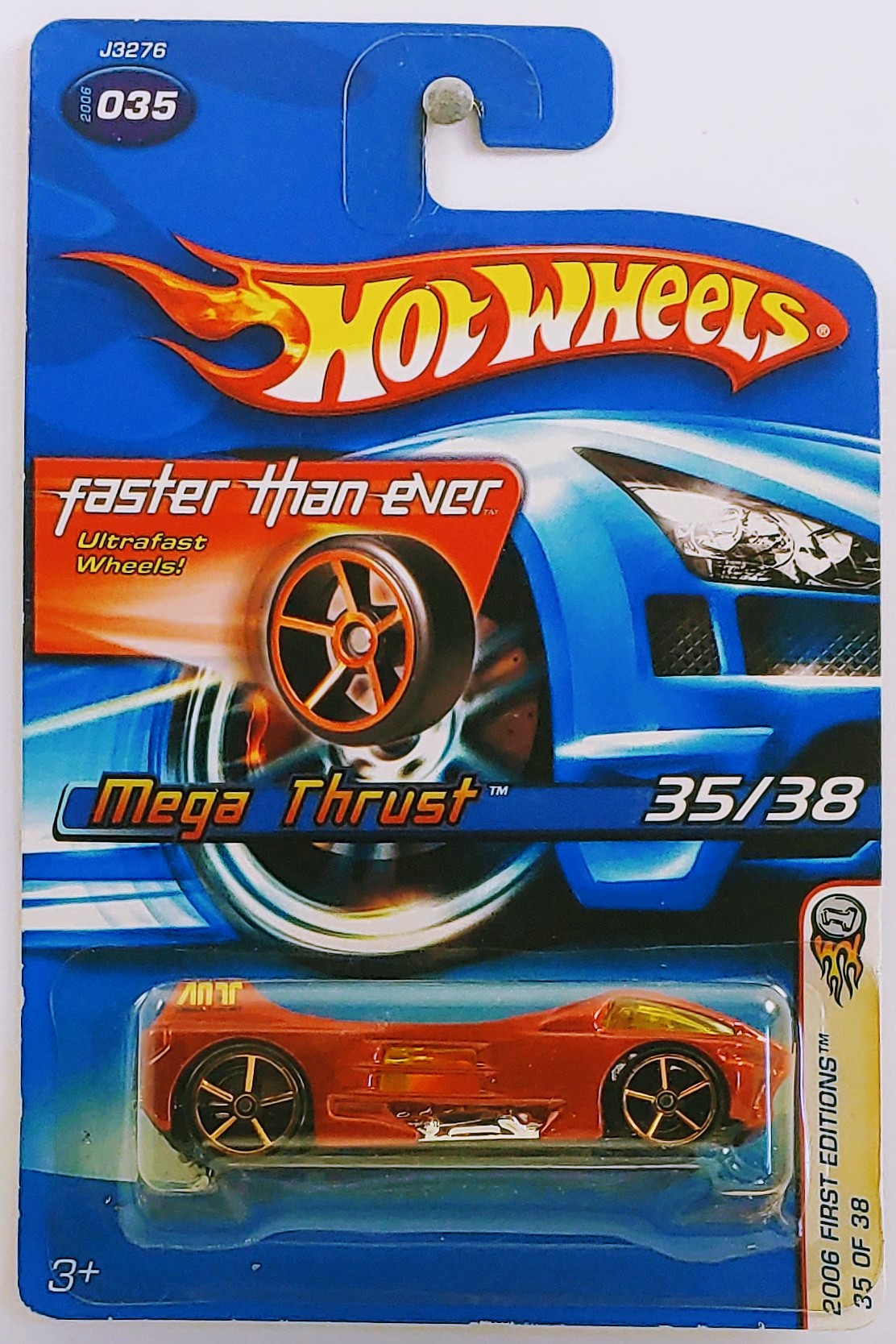 Hot Wheels 2006 - Collector # 035/223 - First Editions 35/38 - Mega Thrust - Metallic Orange - Faster Than Ever - USA