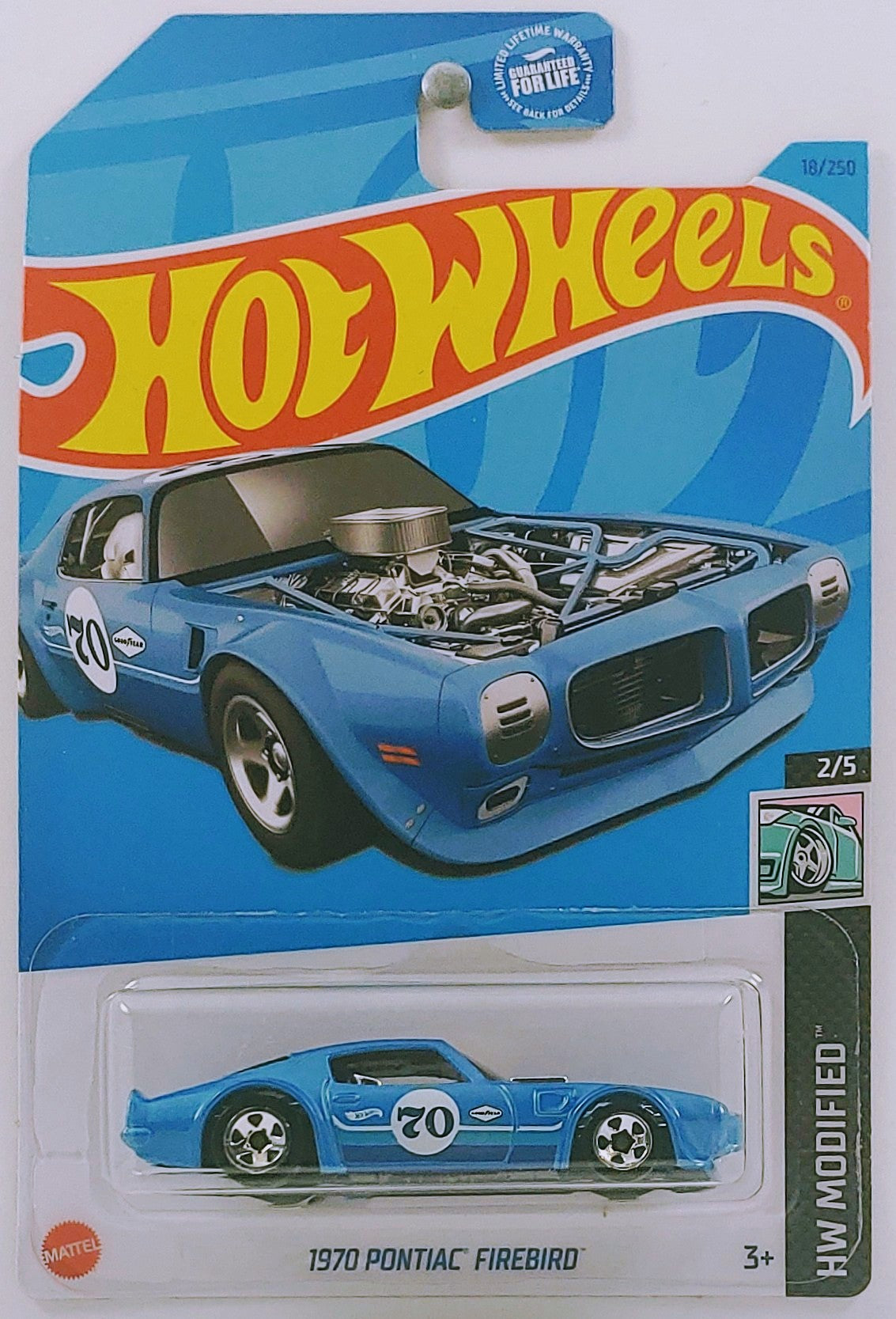 Hot Wheels 2023 - Collector # 018/250 - HW Modified 2/5 - 1970 Pontiac Firebird - Blue - USA