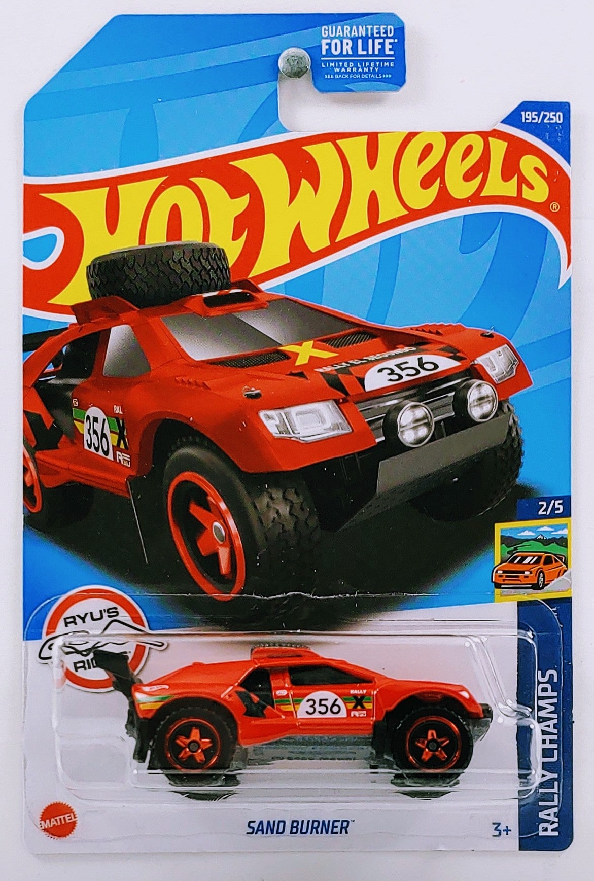 Hot Wheels 2022 - Collector # 195/250 - Rally Champs 2/5 - Sand Burner - Red / #356 - USA