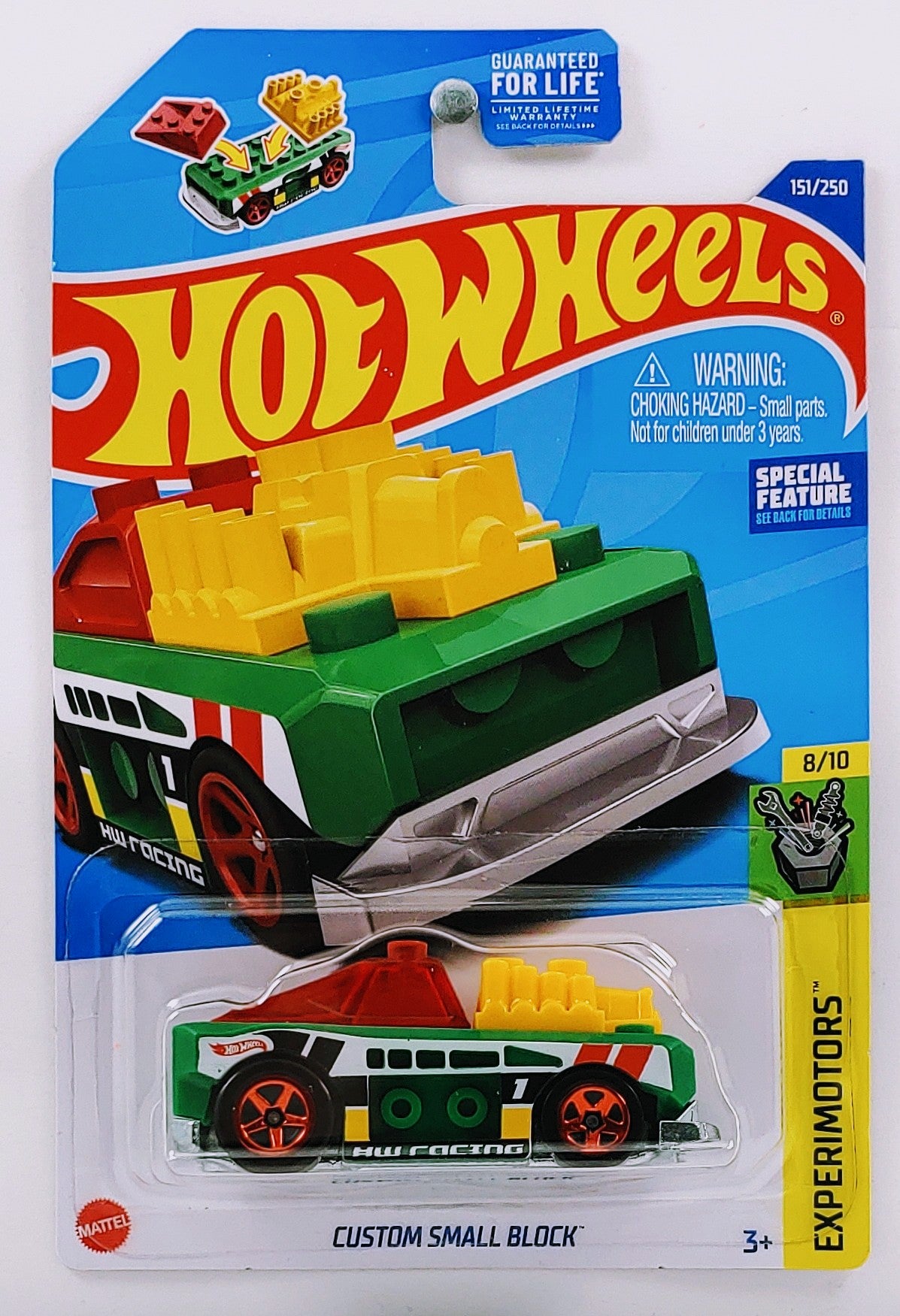 Hot Wheels 2022 - Collector # 151/250 - Experimotors 8/10 - Custom Small Block - Green - USA