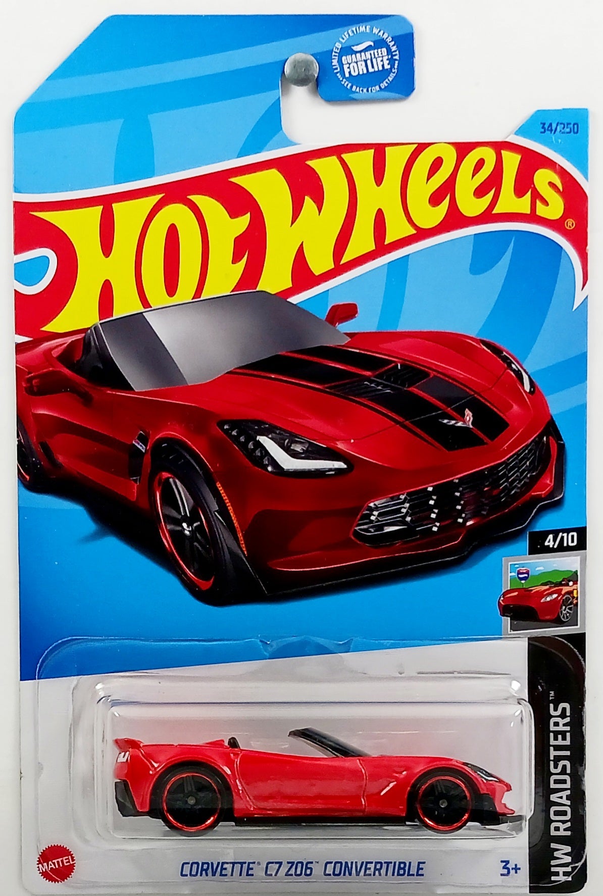 Hot Wheels 2023 - Collector # 034/250 - HW Roadsters 4/10 - Corvette C7 ZO6 Convertible - Red - USA
