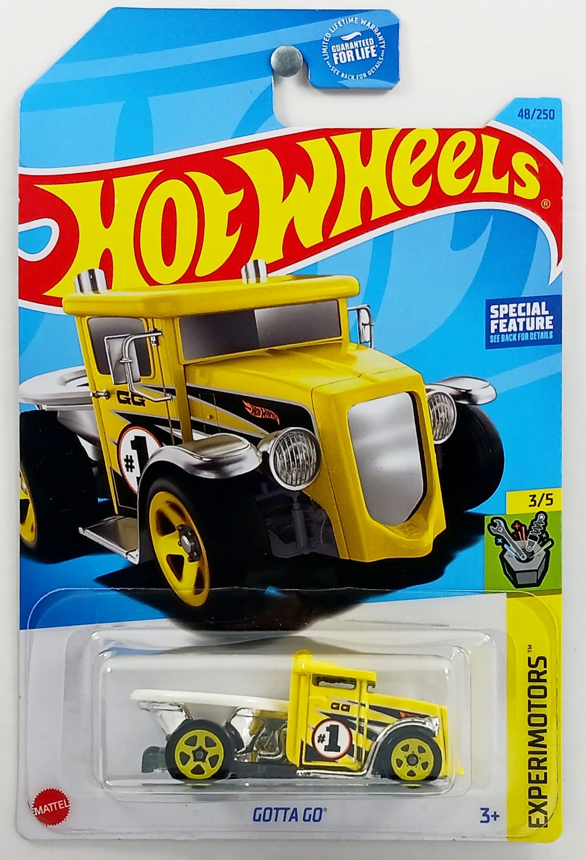 Hot Wheels 2023 - Collector # 048/250 - Experimotors 3/5 - Gotta Go - Yellow / # 1 - USA