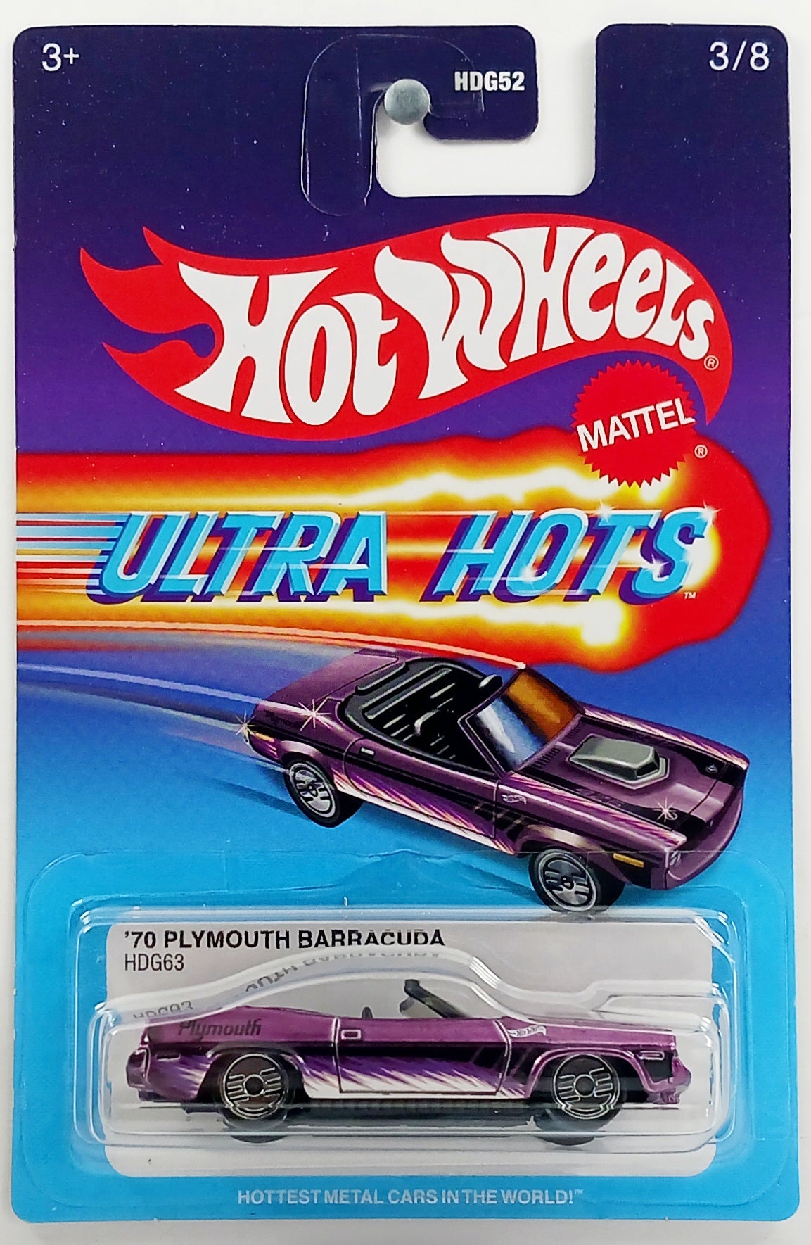 Hot Wheels 2022 - Ultra Hots 3/8 - '70 Plymouth Barracuda - Purple - UH Wheels - Target Exclusive