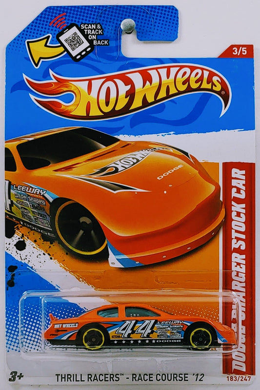 Hot Wheels 2012 - Collector # 183/247 - Thrill Racers / Race Course 3/5 - Dodge Charger Stock Car - Orange / #44 - USA