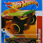 Hot Wheels 2012 - Collector # 216/247 - Thrill Racers / Prehistoric 1/5 - '71 Buick Riviera - Green / Dinosaur - USA