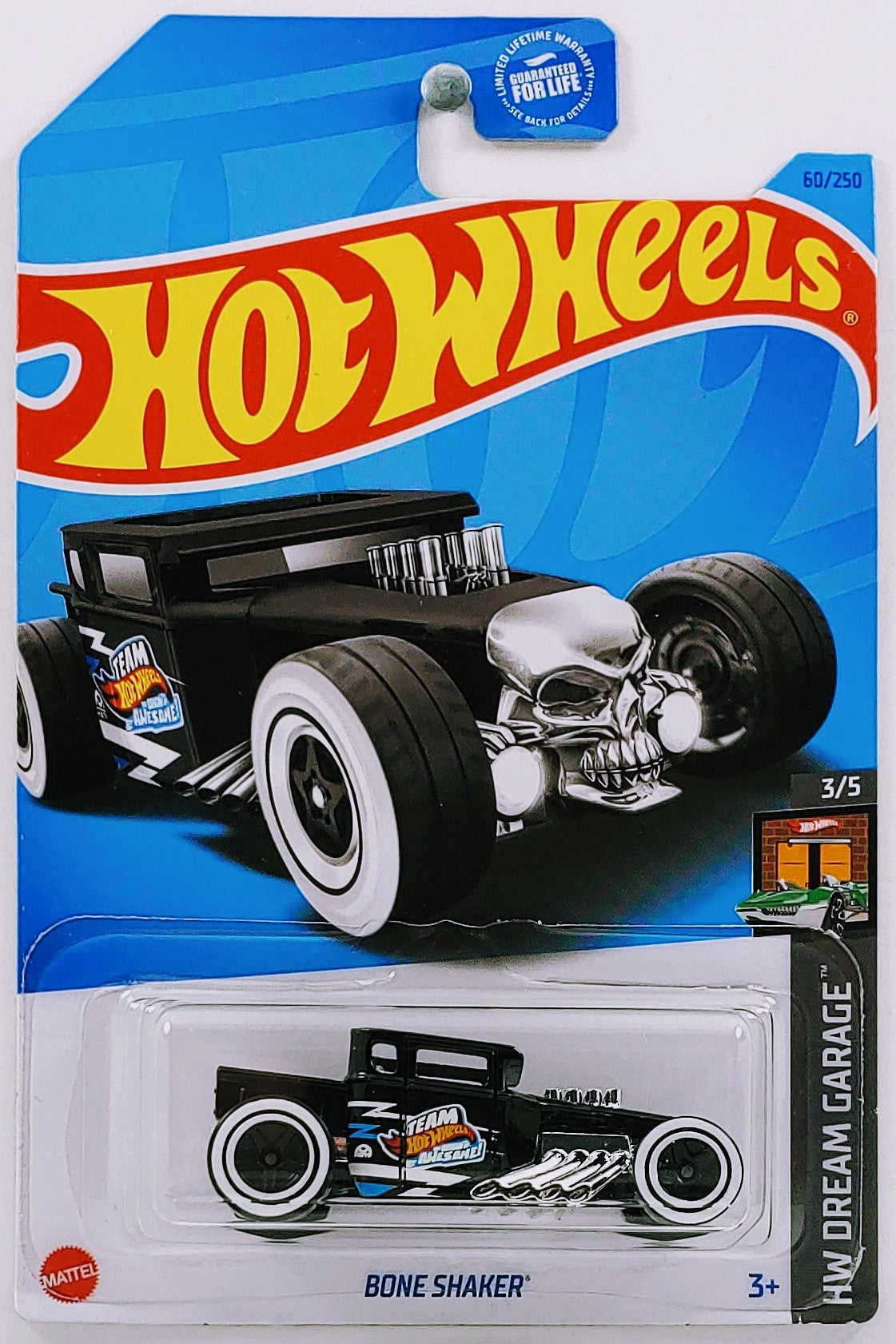 Hot Wheels 2023 - Collector # 060/250 - HW Dream Garage 3/5 - Bone Shaker - Black / Team Hot Wheels - USA