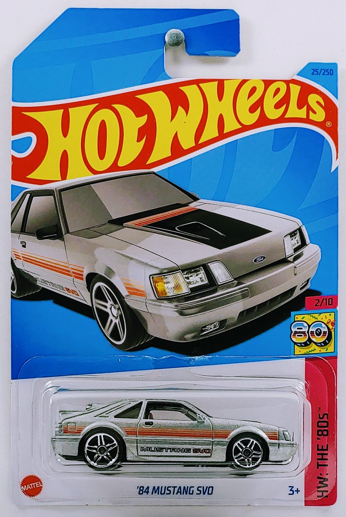 Hot Wheels 2023 - Collector # 025/250 - HW: The '80s 2/10 - '84 Mustang SVO - Silver - IC
