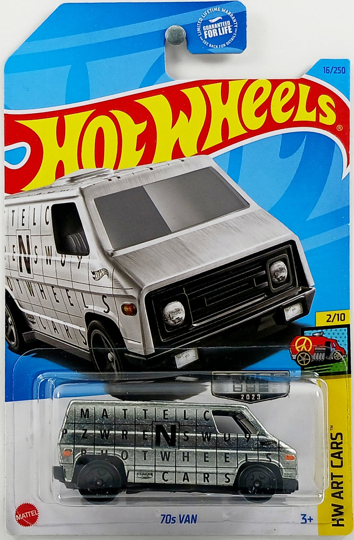 Hot Wheels 2023 - Collector # 016/250 - HW Art Cars 2/10 - ZAMAC 002 - 70s Van - ZAMAC - Walmart Exclusive - USA