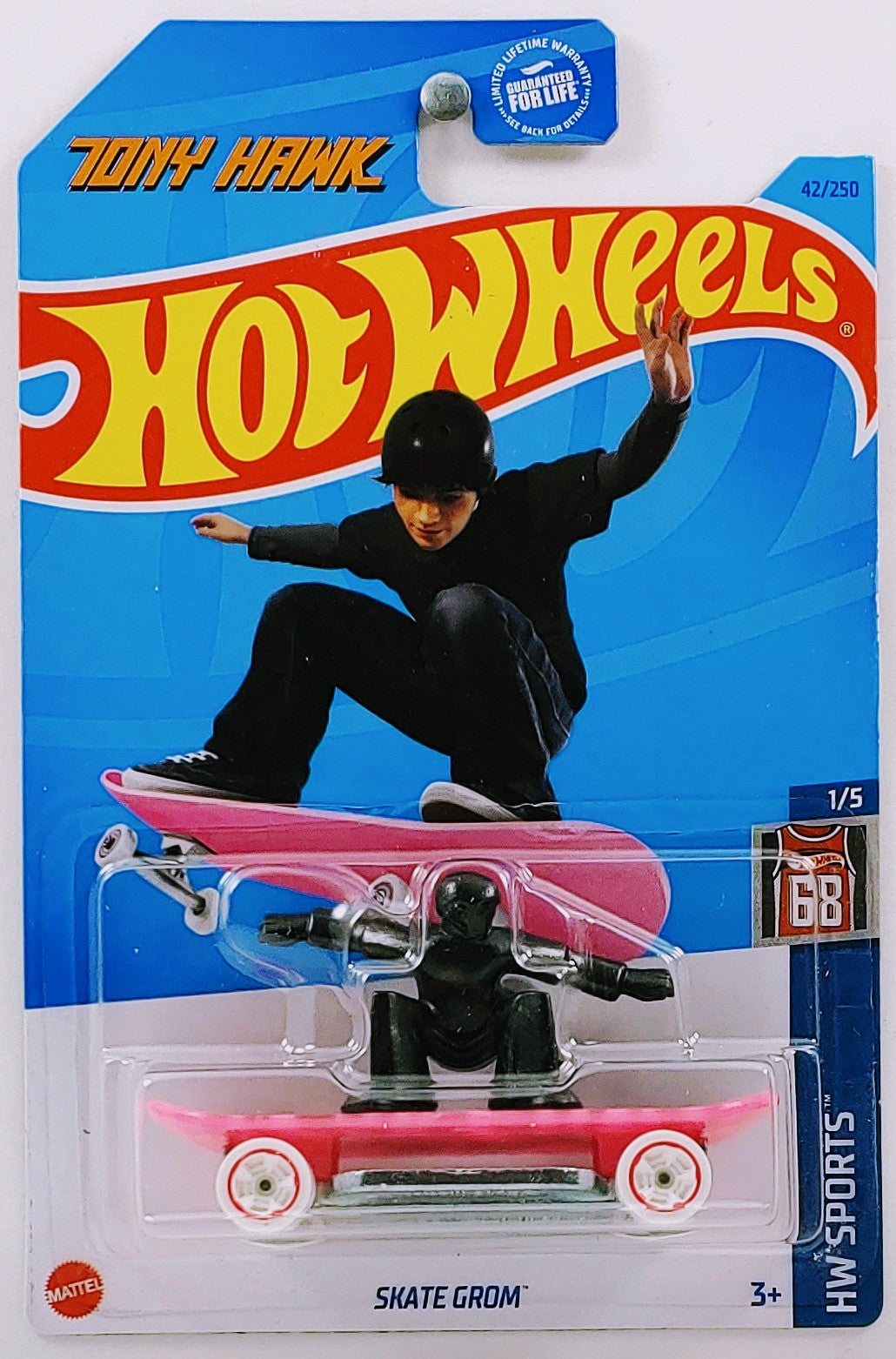 Hot Wheels 2023 - Collector # 042/250 - HW Sports 1/5 - Skate Grom - Pink / Tony Hawk - USA