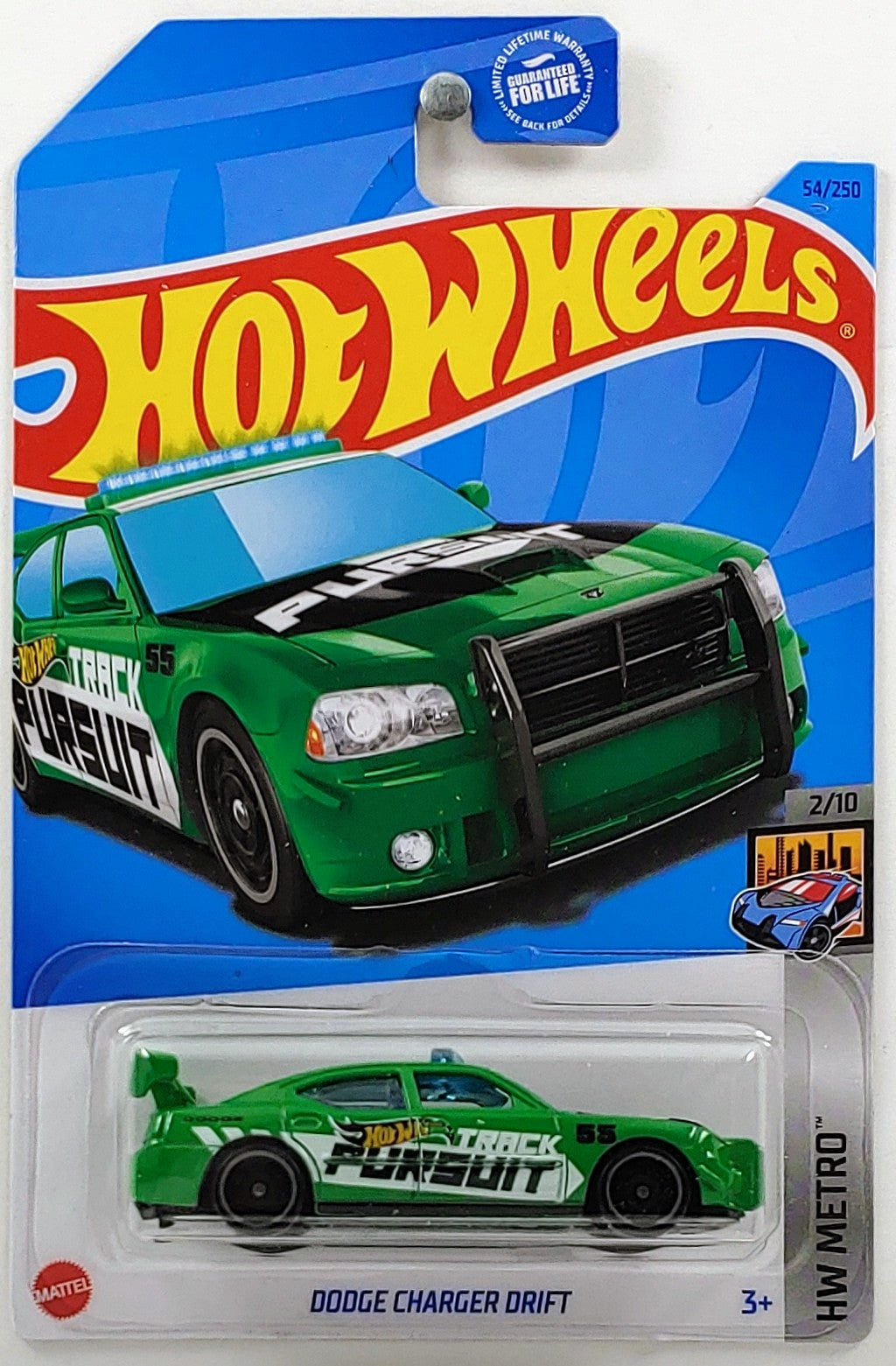 Hot Wheels 2023 - Collector # 054/250 - HW Metro 02/10 - Dodge Charger Drift - Green - Track Pursuit / '55' - USA