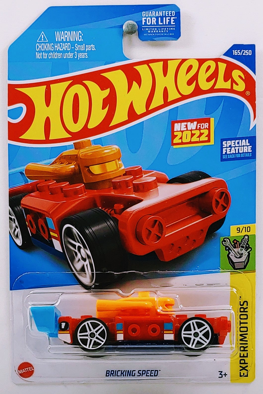 Hot Wheels 2022 - Collector # 165/250 - Expeimotors 9/10 - New Models - Bricking Speed - Red - Lego - USA
