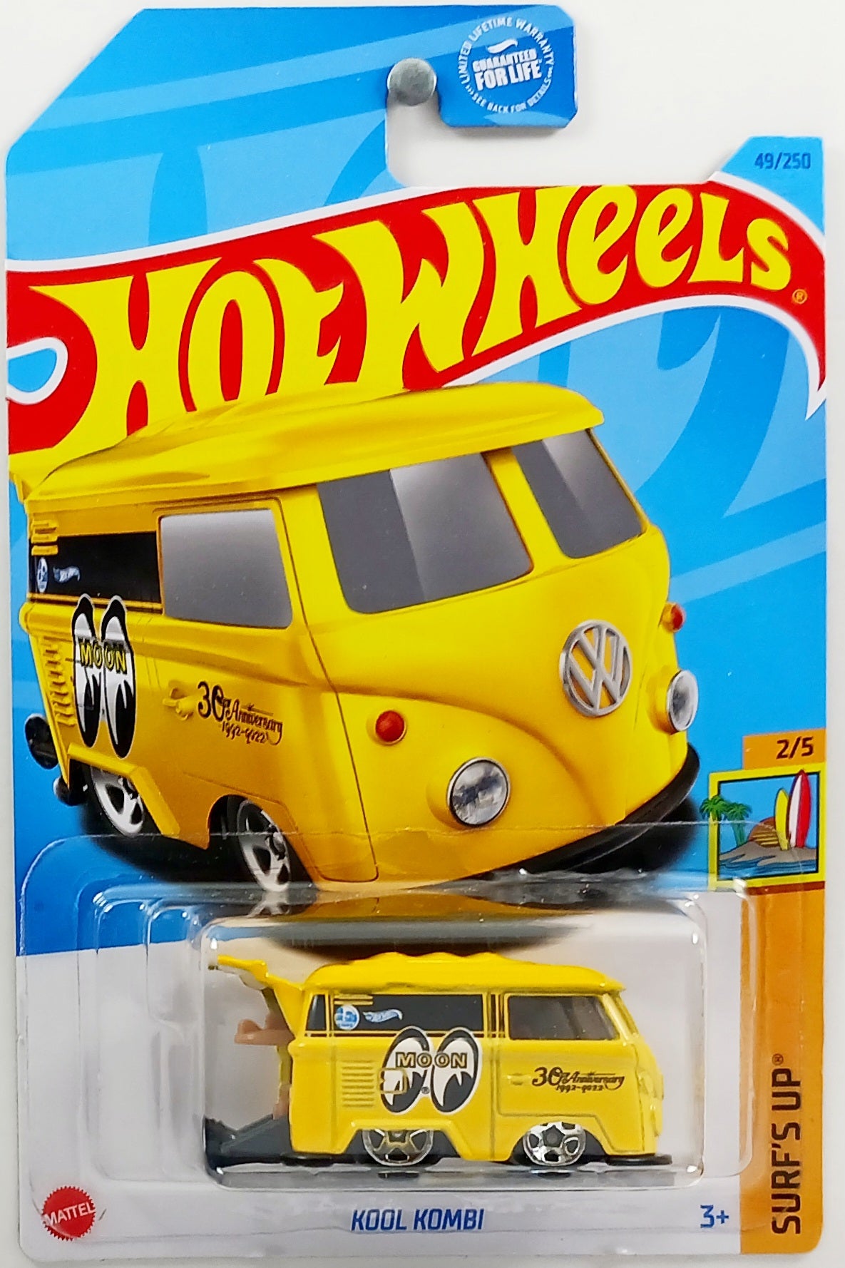 Hot Wheels 2023 - Collector # 049/250 - Surf's Up 2/5 - Kool Kombi - Yellow / Mooneyes - USA