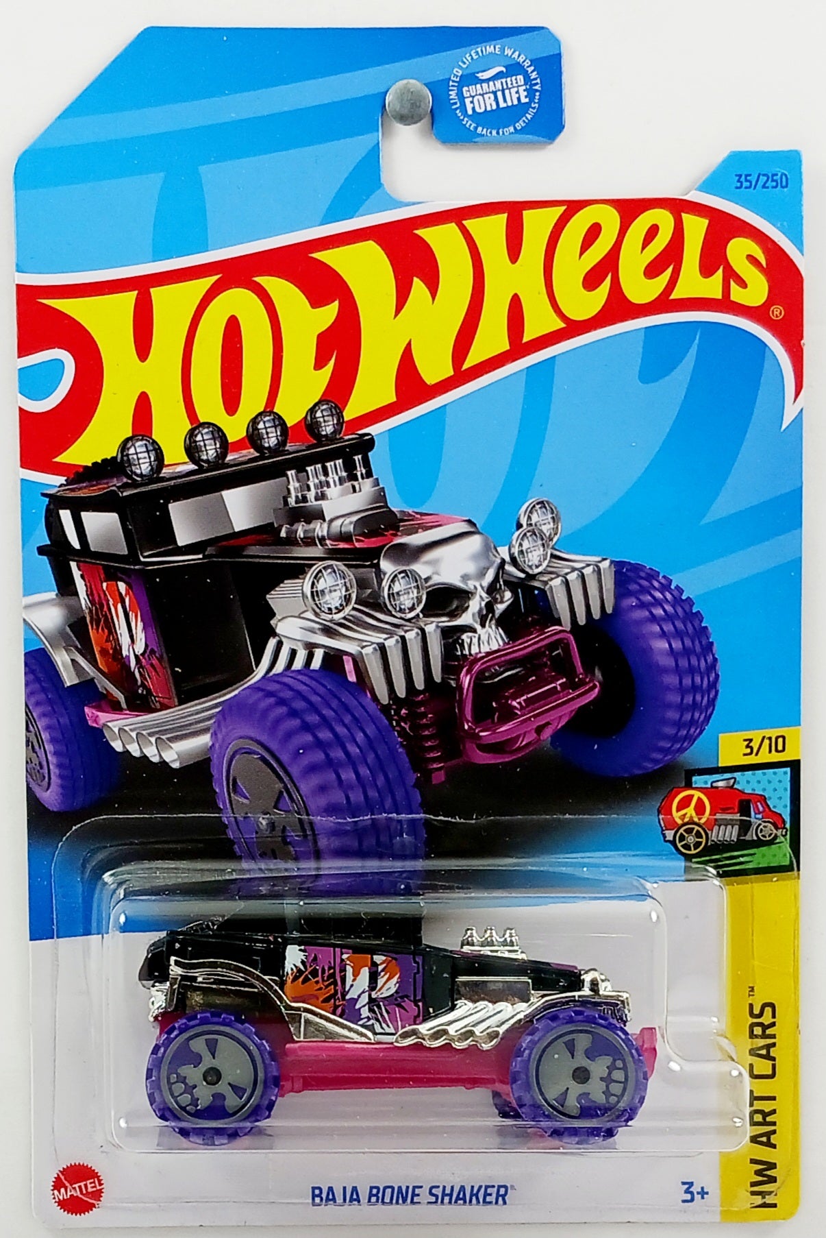 Hot Wheels 2023 - Collector # 035/250 - HW Art Cars 3/10 - Baja Bone Shaker - Black - USA