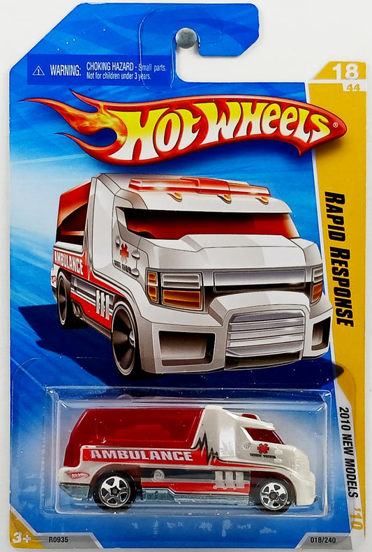 Hot Wheels 2010 - Collector # 018/240 - New Models 18/44 - Rapid Response - White / Ambulance - USA