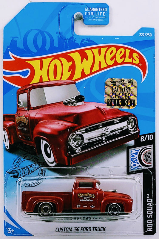 Hot Wheels 2019 - Collector # 227/250 - Rod Squad 8/10 - Custom '56 Ford Truck - Candy Red - FSC