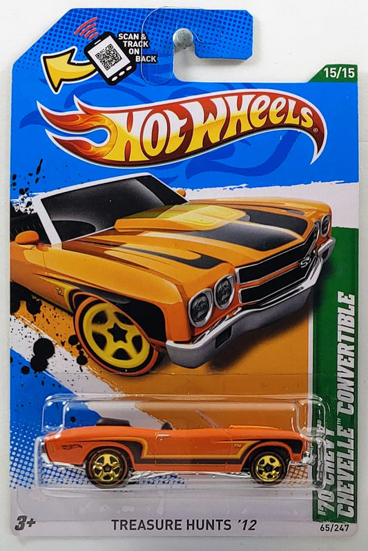 Hot Wheels 2012 - Collector # 065/247 - Treasure Hunts 15/15 - '70 Chevy Chevelle Convertible - Orange - USA