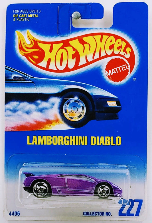 Hot Wheels 1997 - Collector # 227 - Lamborghini Diablo - Pearl Metallic Purple - Sawblades - USA