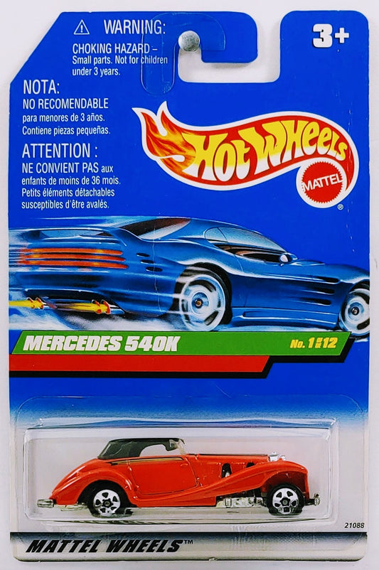 Hot Wheels 1999 - Collector # 929 - Treasure Hunts 1/12 - Mercedes 540K - Red - 5 Spokes - IC