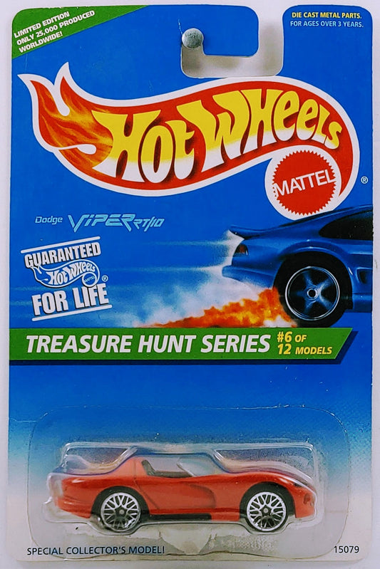 Hot Wheels 1996 - Collector # 433 - Treasure Hunt Series 6/12 - Dodge Viper RT/10 - Red (ERROR wrong car, not a TH, Mattel made a huge mistake - Lace Wheels - Limited Edition 25,000 - USA