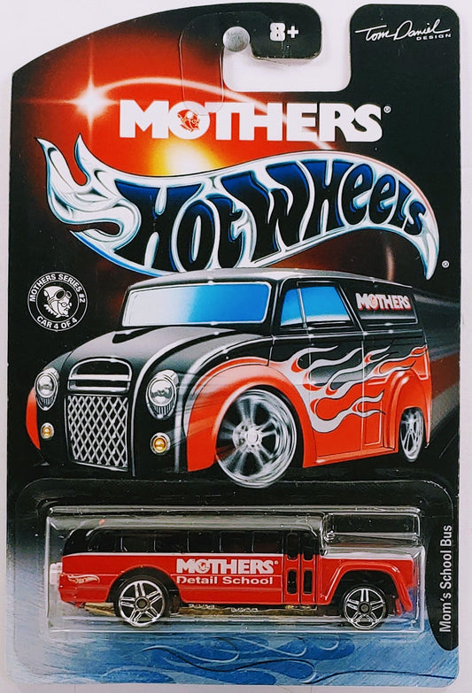Hot Wheels 2004 - Mother's Promo Series 2 # 4/4 - Mom's School Bus - Black & Red / Chip Foose Design - Metal/Metal - PR5 Wheels