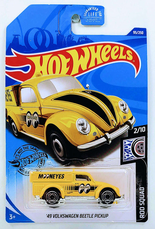 Hot Wheels 2020 - Collector # 095/250 - Rod Squad 2/10 - '49 Volkswagen Beetle Pickup - Yellow / Mooneyes